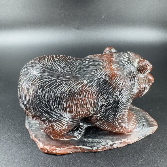 Fait Au Canada Made by Vanstone Vancouver Bear With Fish Figurine Made In Canada - Picture 15 of 16